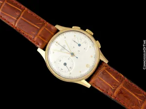 1950's Heuer Vintage Valjoux 23 Chronograph Mens Watch - 18K Gold