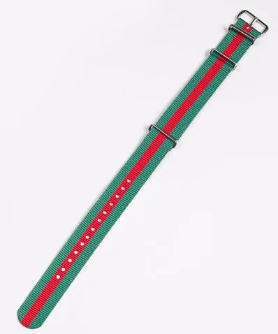 20mm Green and Red NATO Watch Strap