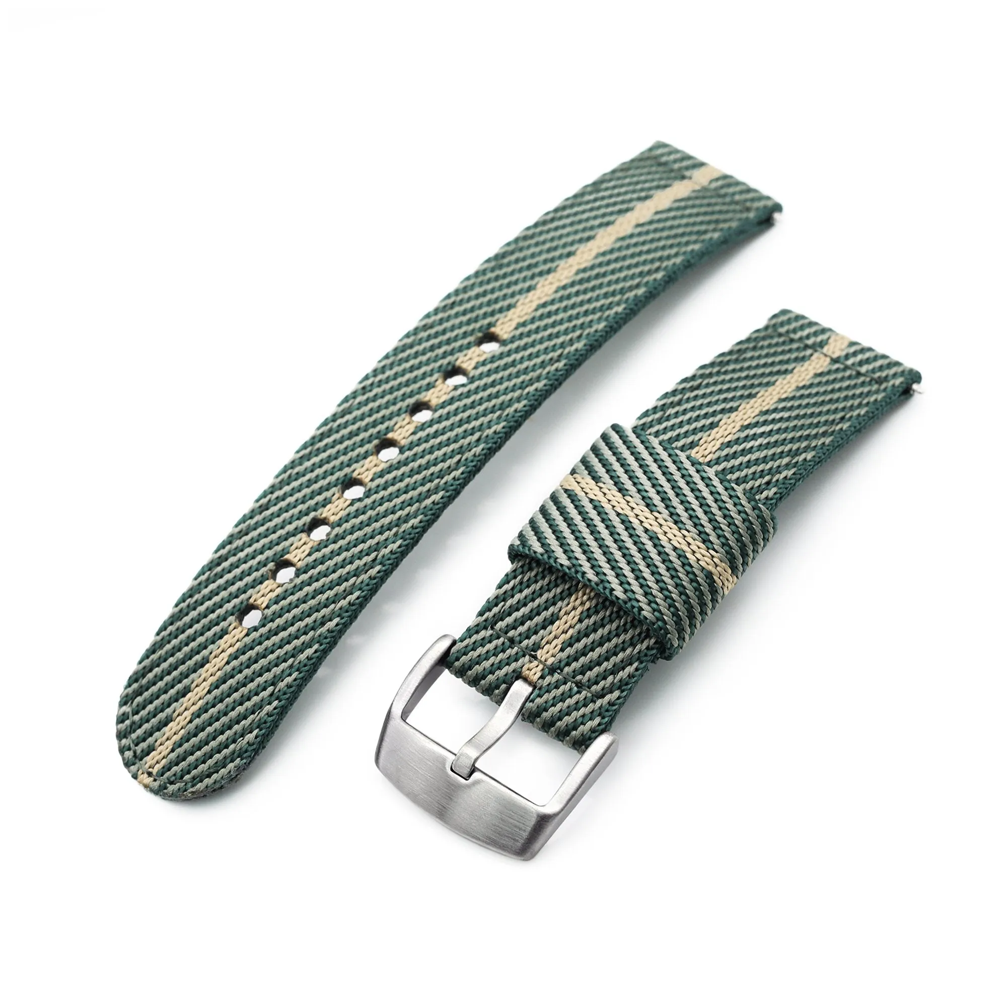 22mm 2-pcs Nylon, Green & Khaki