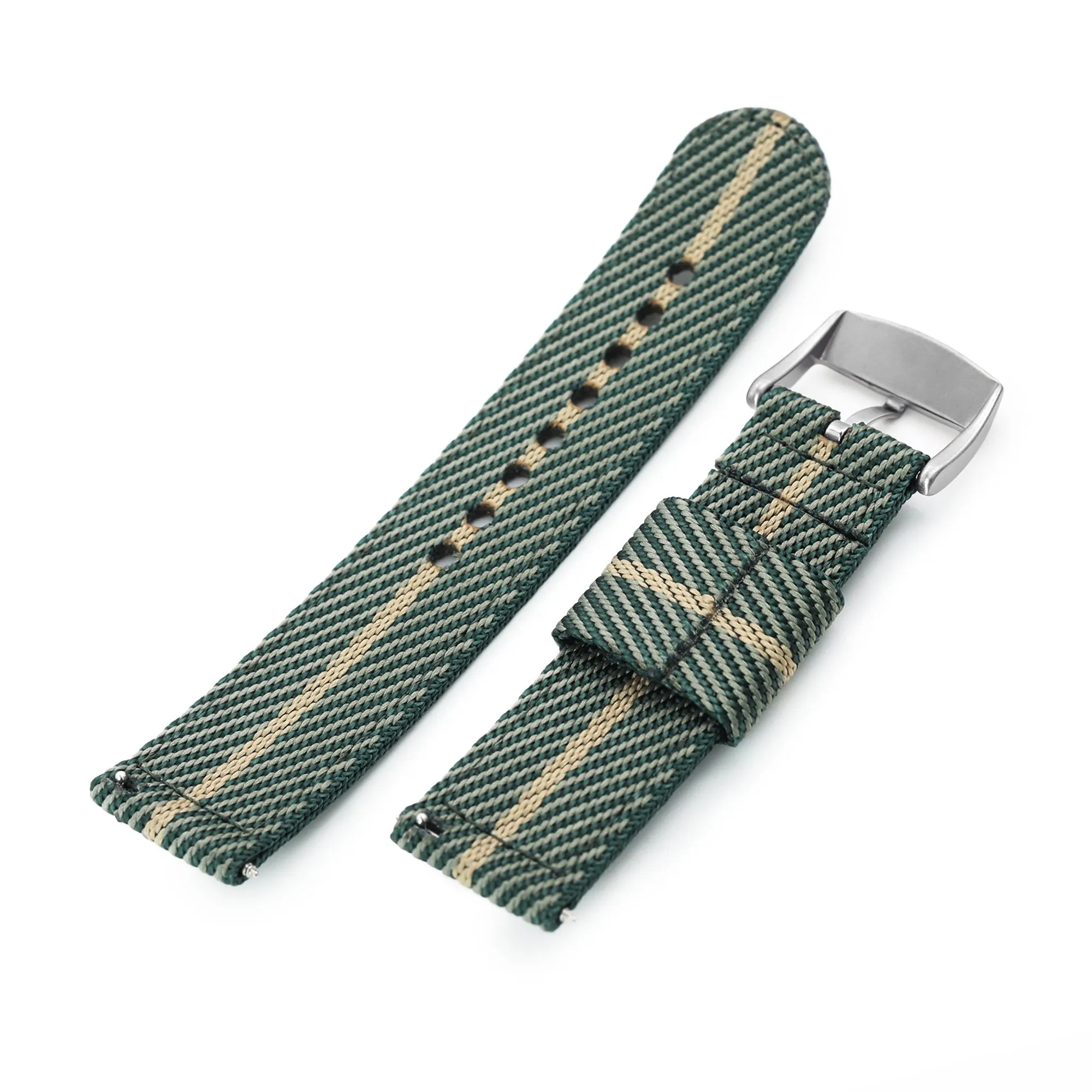 22mm 2-pcs Nylon, Green & Khaki