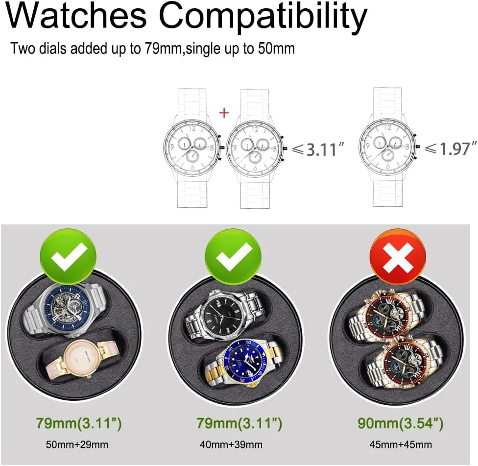 4-Slot Rotating Watch Winder With 6-Slot Watches Display Storage Blwl0051