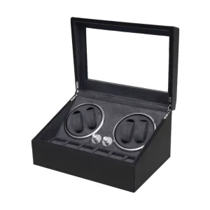 4-Slot Rotating Watch Winder With 6-Slot Watches Display Storage Blwl0051