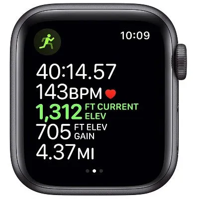 Apple Watch Series 5 GPS, 44mm Space Gray Aluminum Case with Black Sport Band