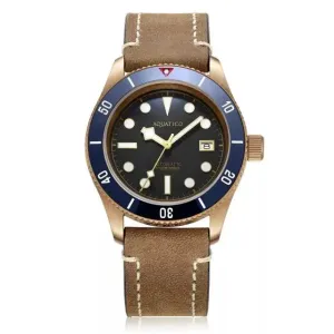 Aquatico Bronze Sea Star Black Dial Watch (Blue Ceramic Bezel)