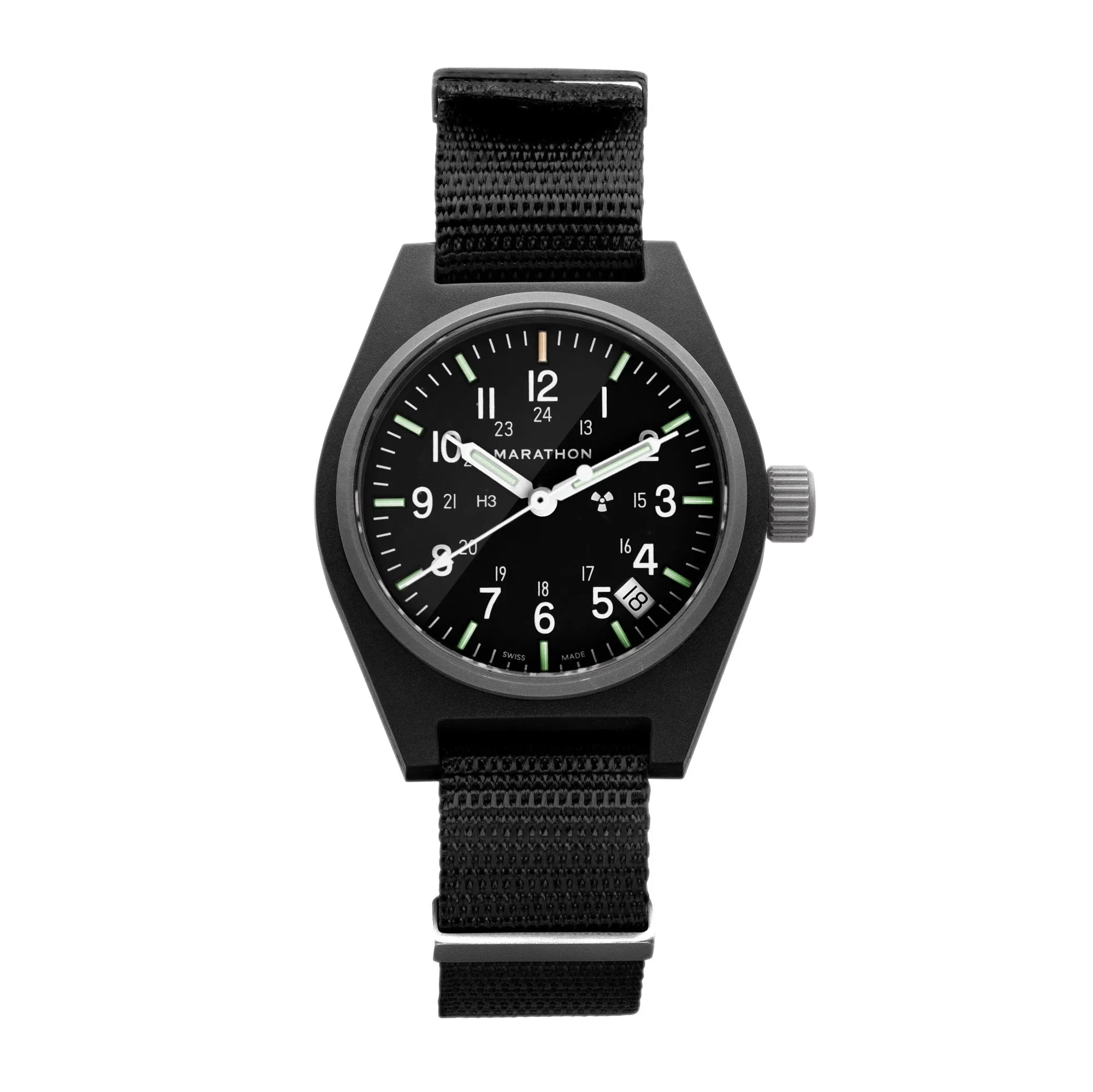 BLACK GENERAL PURPOSE QUARTZ WITH DATE (GPQ) - 34MM