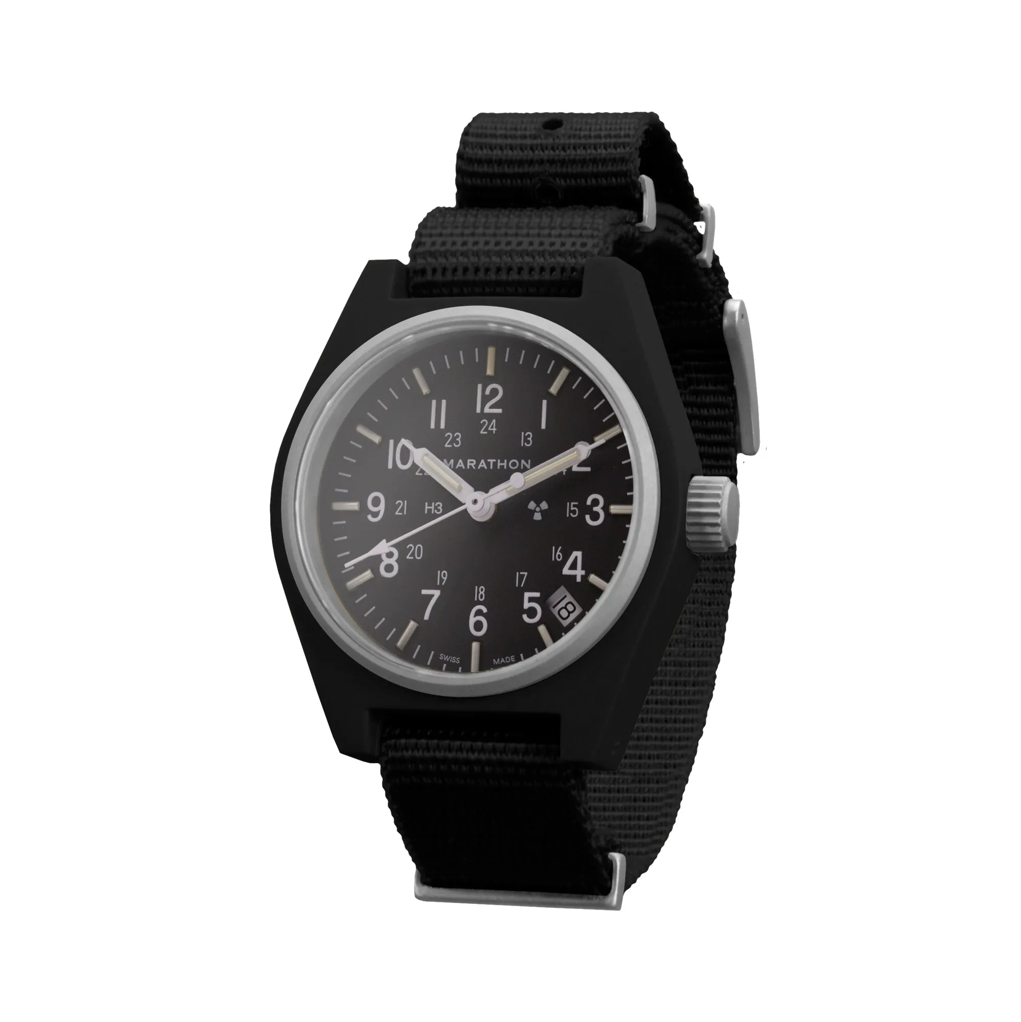 BLACK GENERAL PURPOSE QUARTZ WITH DATE (GPQ) - 34MM