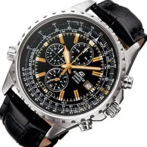 Casio Edifice EF-527 Aviator Leather Watch