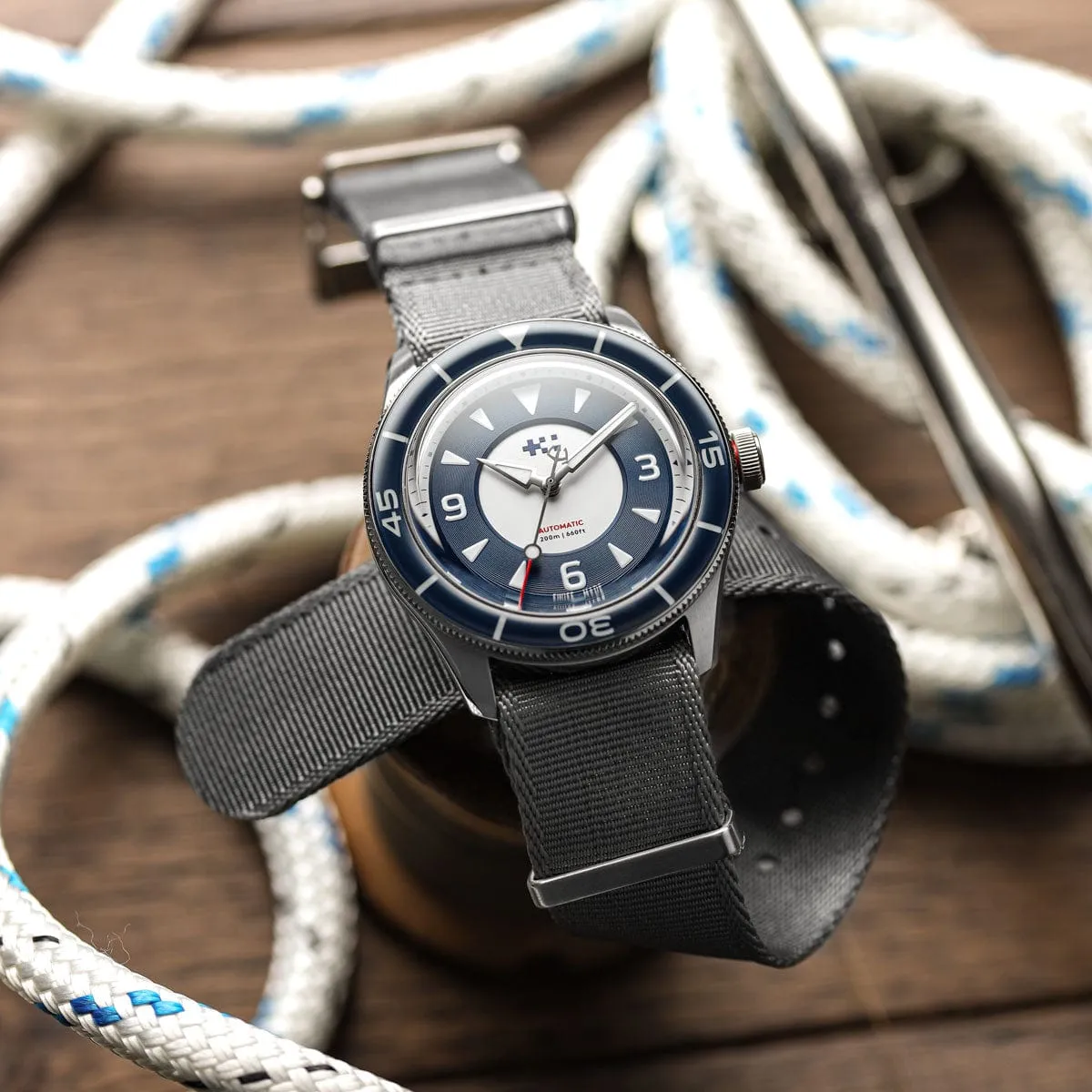 Christopher Ward   WatchGecko C65 Aquitaine - Overton Blue Suede