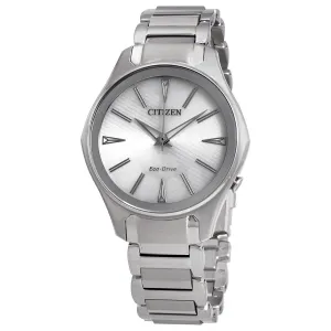 Citizen Modena Eco-Drive Silver Dial Ladies Stainless Steel Watch EM0590-54A