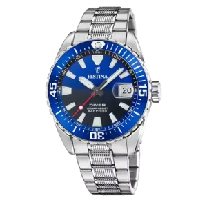 Festina Originals Men's Timepiece with Blue Dial and Stainless Steel Bracelet F20669/1