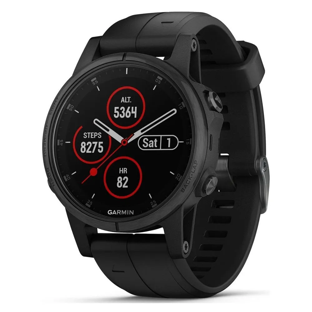 Garmin fenix 5S Black Silicone Band Black Digital Dial Smart Watch - 010-01987-02