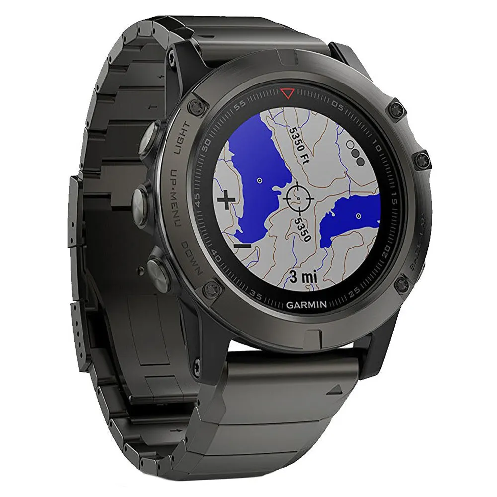 Garmin fenix 5X Slate Gray Silicone/Gray Heart Rate Tech GPS Smart Watch - 010-01733-04