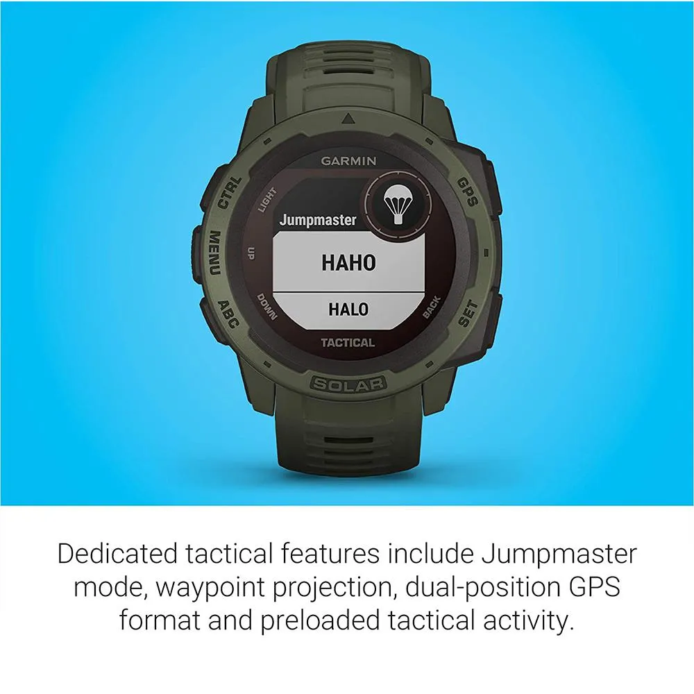 Garmin Instinct tactical Moss Silicone Band Digital Dial Solar GPS Smartwatch - 010-02293-14