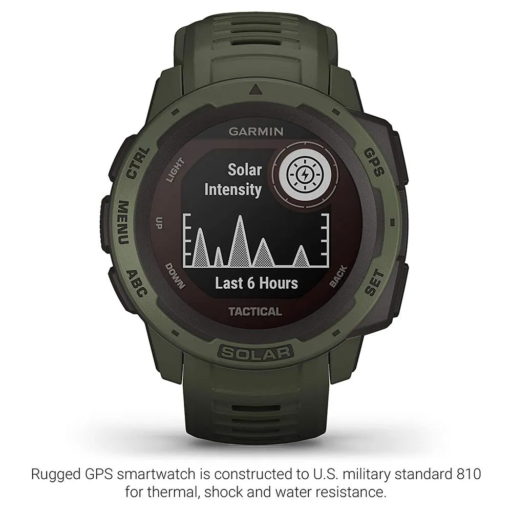 Garmin Instinct tactical Moss Silicone Band Digital Dial Solar GPS Smartwatch - 010-02293-14