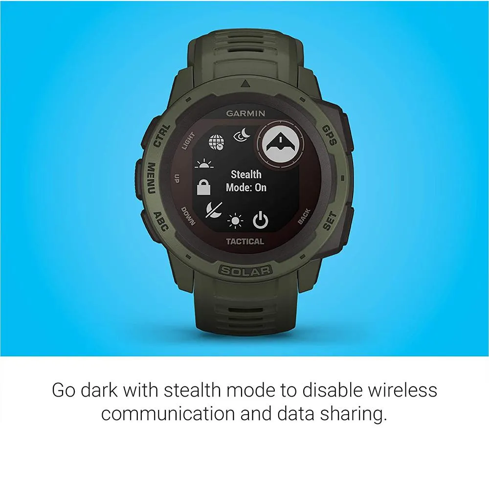 Garmin Instinct tactical Moss Silicone Band Digital Dial Solar GPS Smartwatch - 010-02293-14