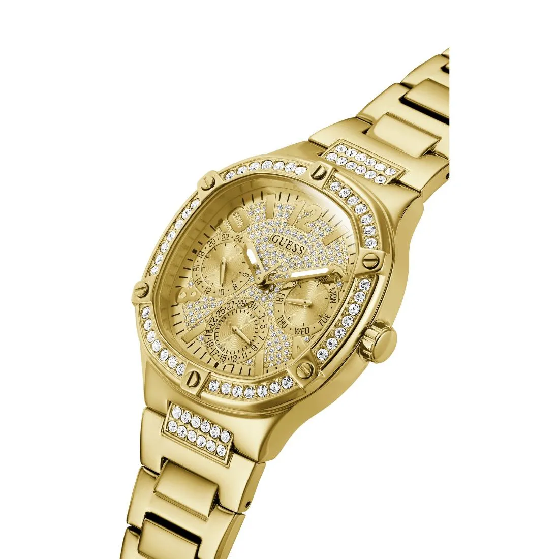 Guess Women 40 mm Gold Dial Analog Watch- GW0558L2