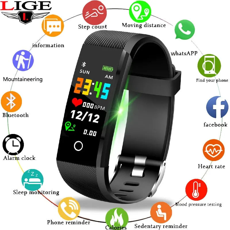 LIGE 2019 Smart Fitness Watch with Heart Rate Monitor, Pedometer, Call & Message Notifications & More