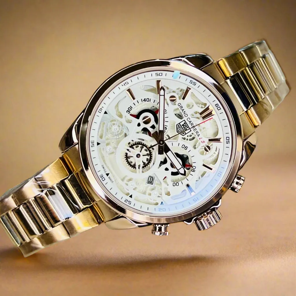 Luxury Grand Carrera Calibre 36 Skeleton Chain Strap Chronograph Business Watch