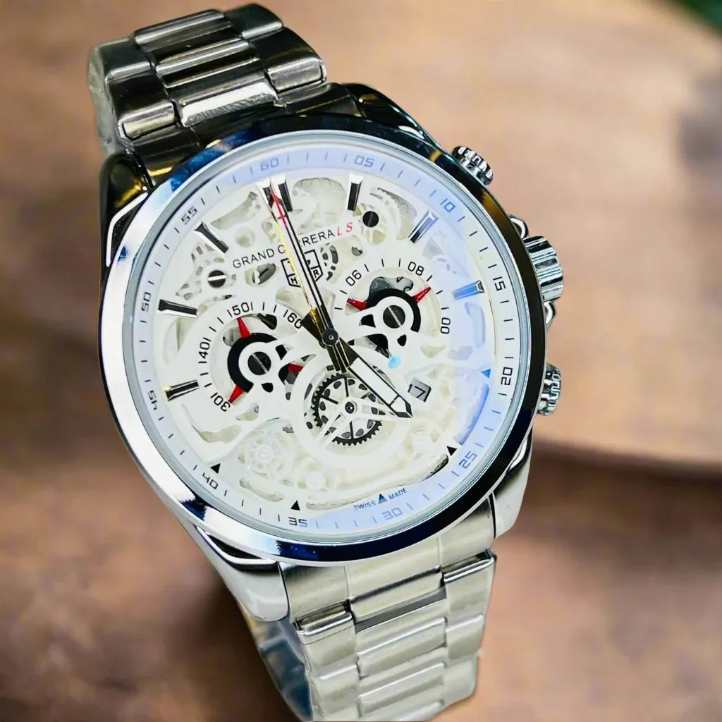 Luxury Grand Carrera Calibre 36 Skeleton Chain Strap Chronograph Business Watch