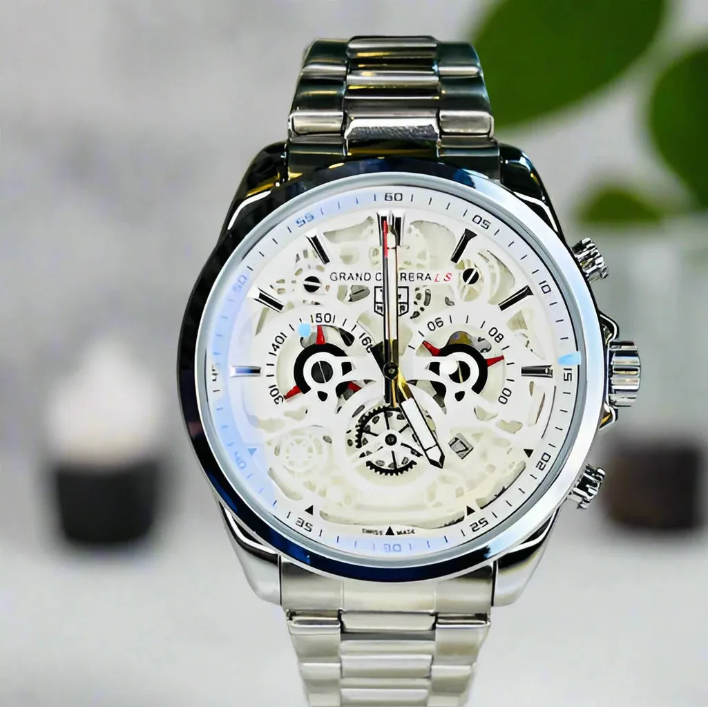 Luxury Grand Carrera Calibre 36 Skeleton Chain Strap Chronograph Business Watch