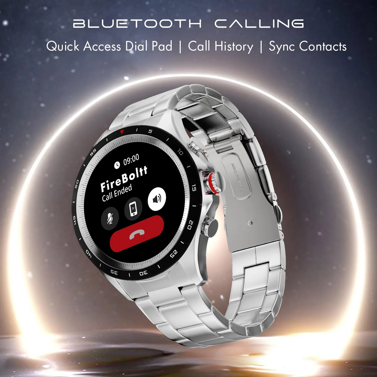 Luxury Stainless Steel Bluetooth Calling 360 Health Monitoring Display Watch