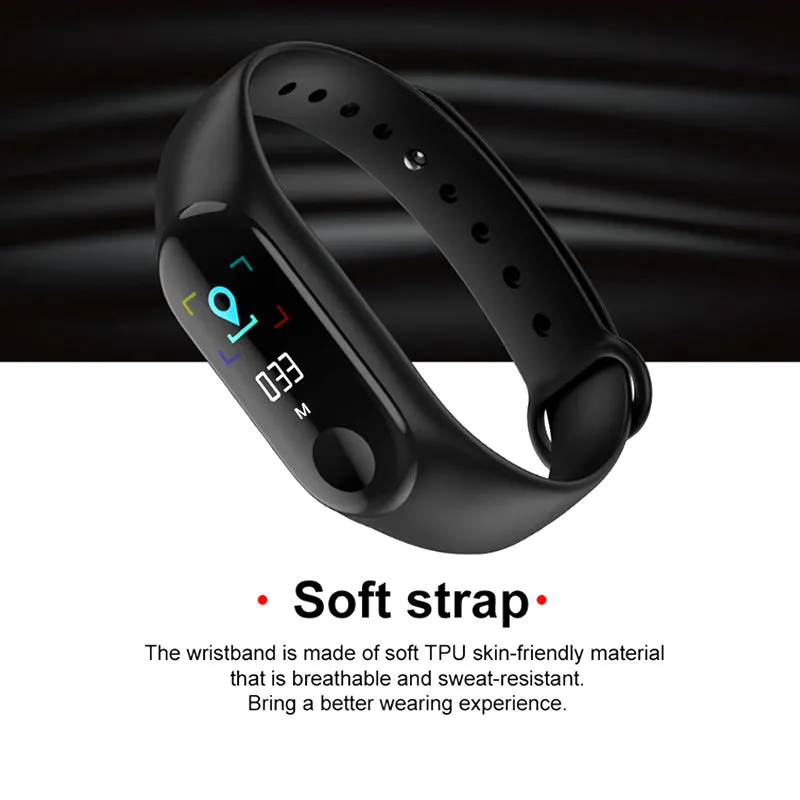 M4 Water-resistant Smart Fitness Band (with a Colour Screen, Fitness Tracker, BP, Heart Rate Monitor)