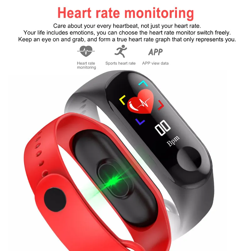 M4 Water-resistant Smart Fitness Band (with a Colour Screen, Fitness Tracker, BP, Heart Rate Monitor)