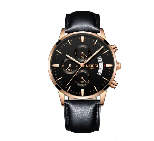 Men's Elegant Wrist Watches Sleek, Gold design, and Stylish Timepiece