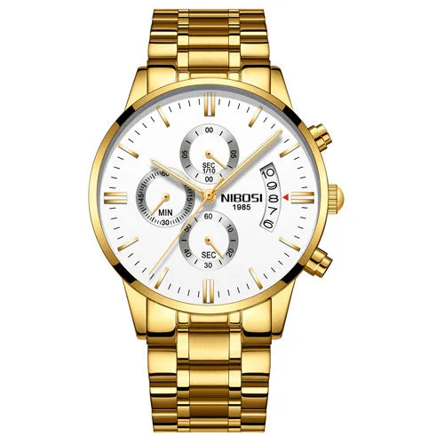 Men's Elegant Wrist Watches Sleek, Gold design, and Stylish Timepiece