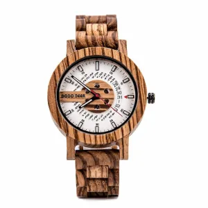 Men's Wooden Turtle Buckle Quartz Watch