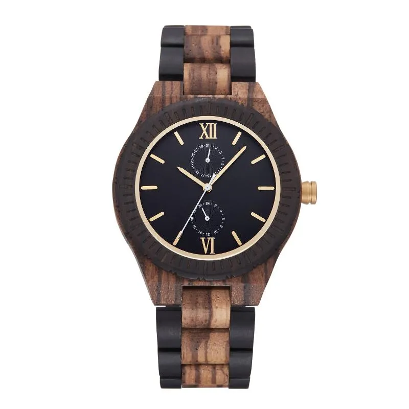 Men's Wooden Watch With Quartz Movement