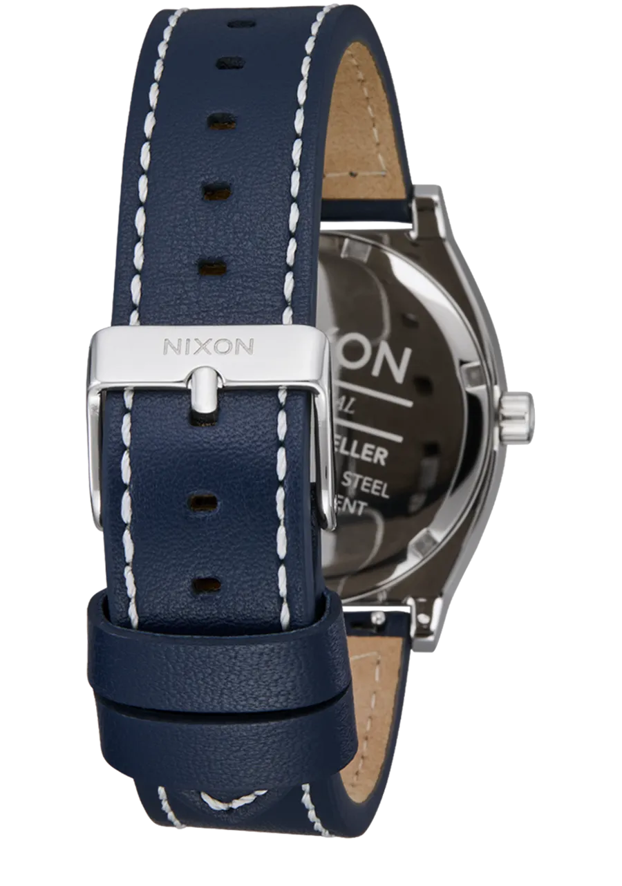 Nixon-WATCHES Time Teller Leather - SILVER/CLOUD/INDIGO