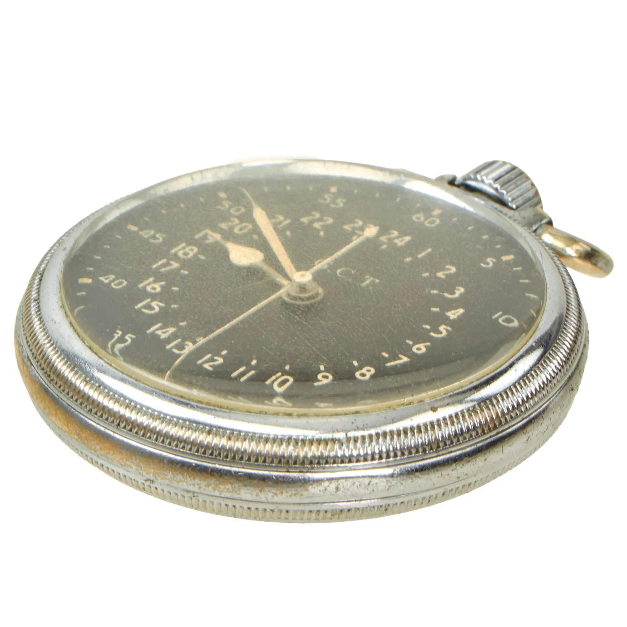 Original WWII USAAF 1942 Hamilton AN5740 G.C.T Navigator Pocket Watch with Carrying Case