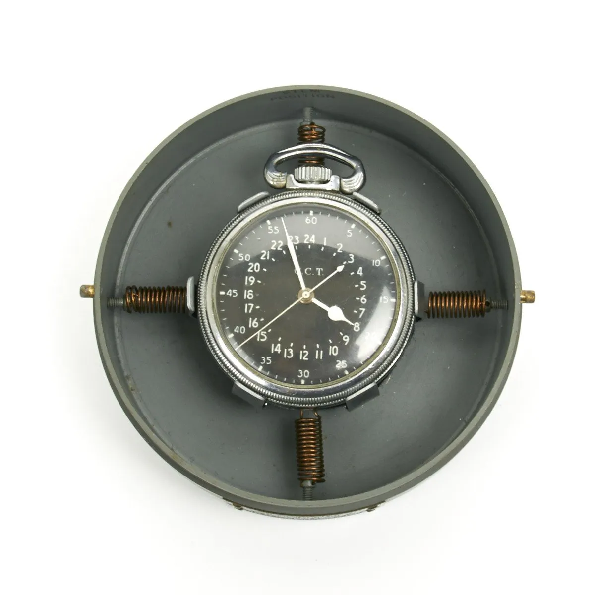 Original WWII USAAF 1942 Hamilton AN5740 G.C.T Navigator Pocket Watch with Case