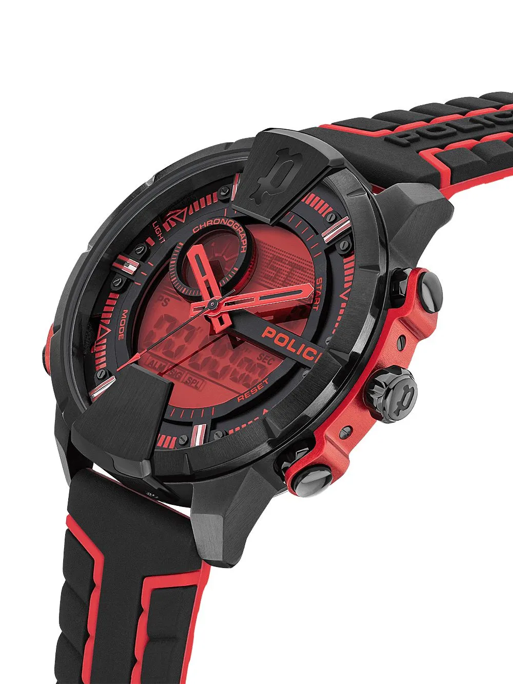 Police Taronga Red and Black Silicon Watch PEWJP2110201