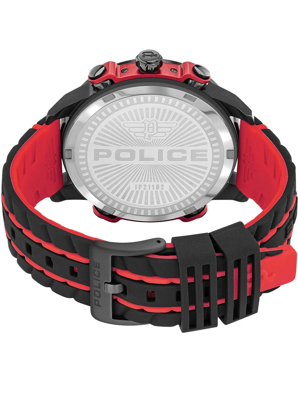 Police Taronga Red and Black Silicon Watch PEWJP2110201