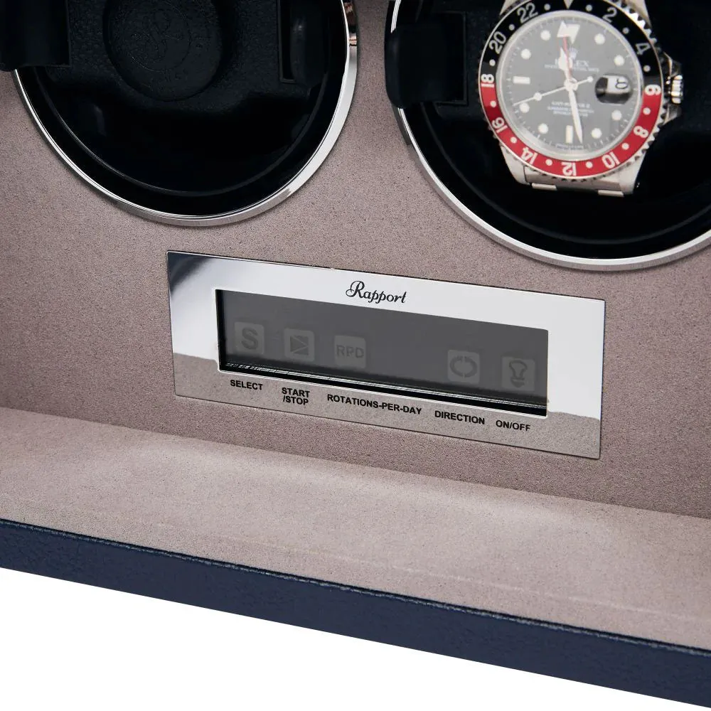 RAP Watch Winder Quantum Quad Two Leather Blue