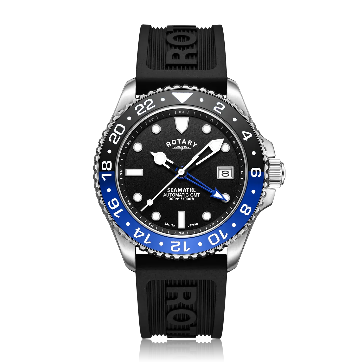 Rotary Seamatic GMT Men's Blue Black Watch GS04378/96