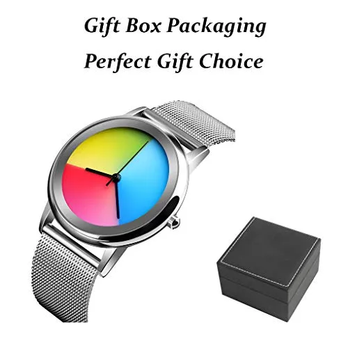 Simple Fashion Rainbow Waterproof  Unisex Watch