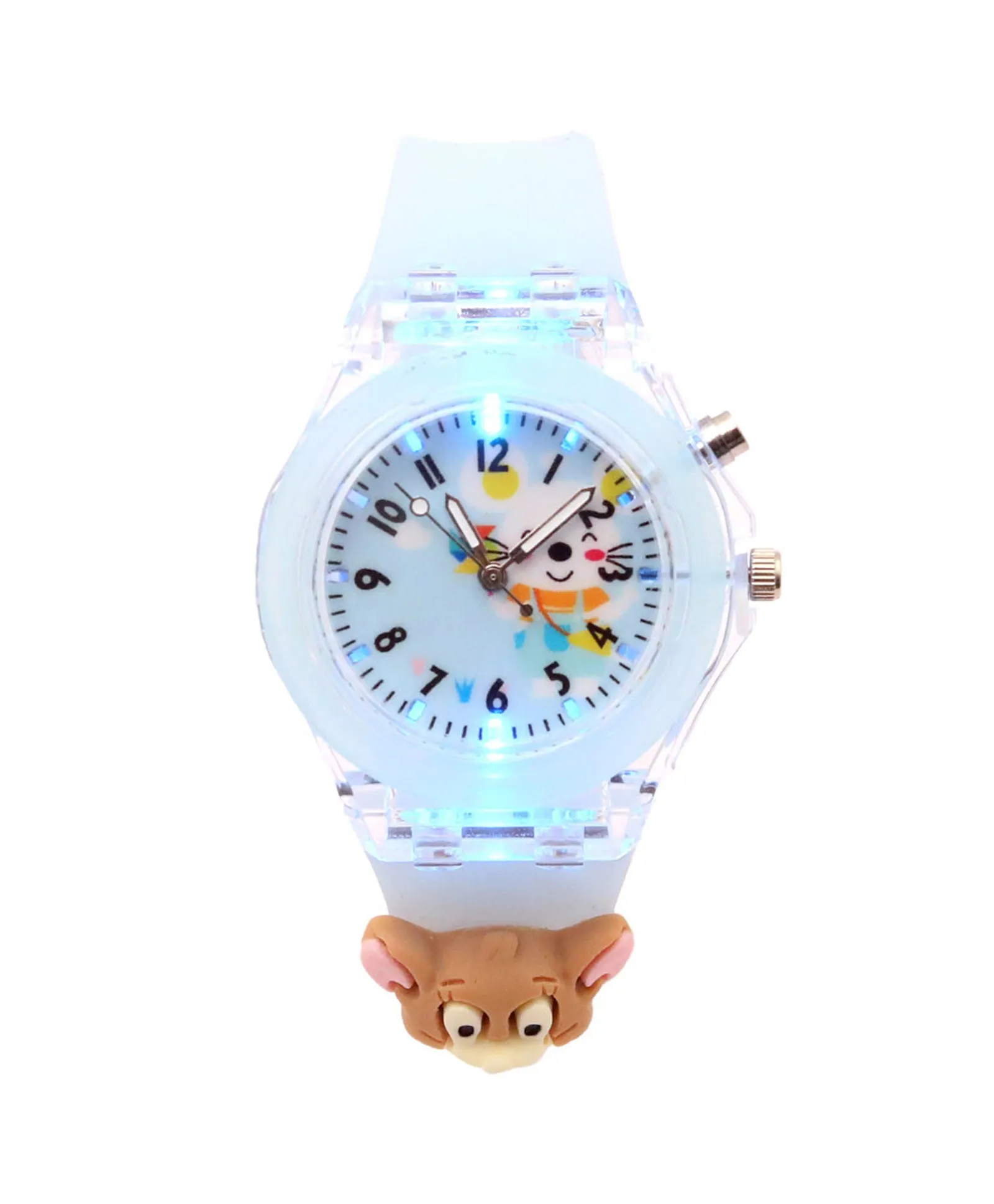 Spiky 3D Cartoon Astronaut Analog Light Watch for Kids Boys & Girls - Dark Blue