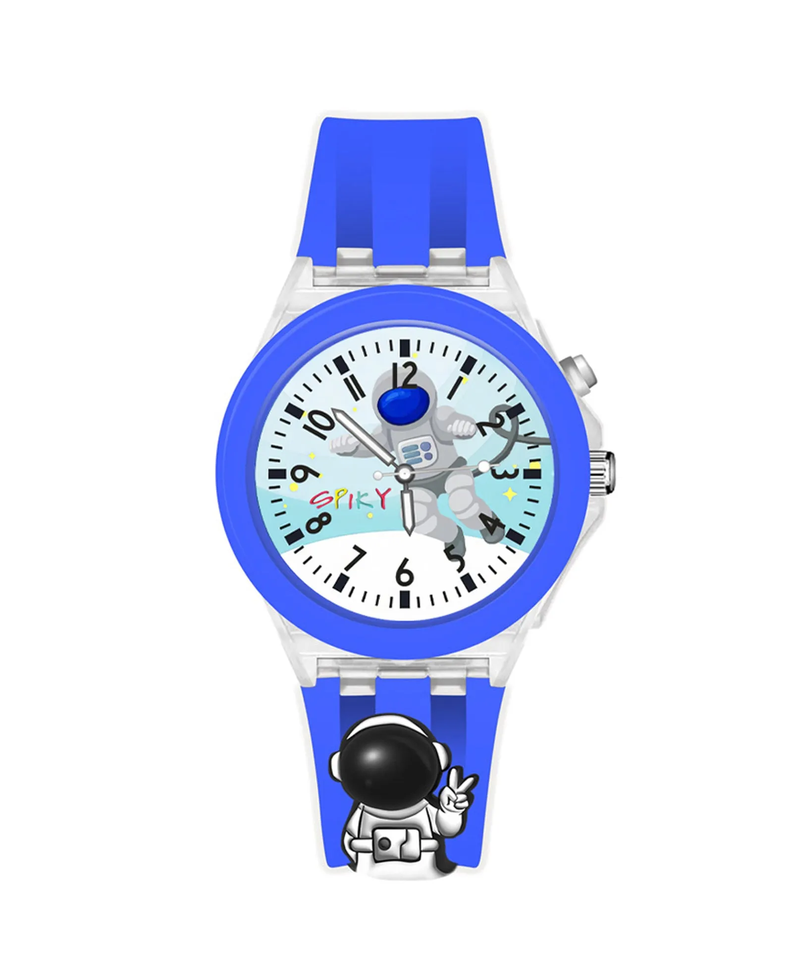 Spiky 3D Cartoon Astronaut Analog Light Watch for Kids Boys & Girls - Dark Blue