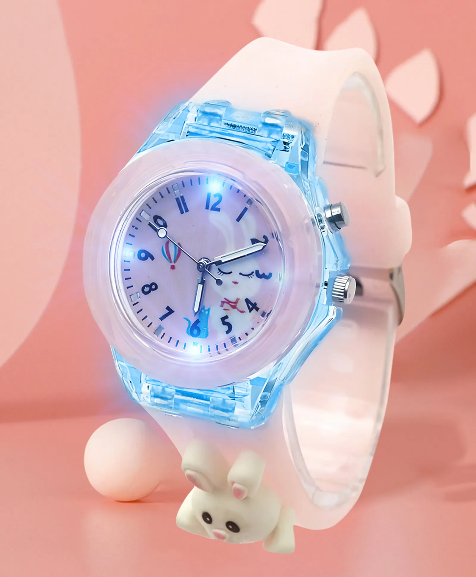 Spiky 3D Cartoon Astronaut Analog Light Watch for Kids Boys & Girls - Dark Blue