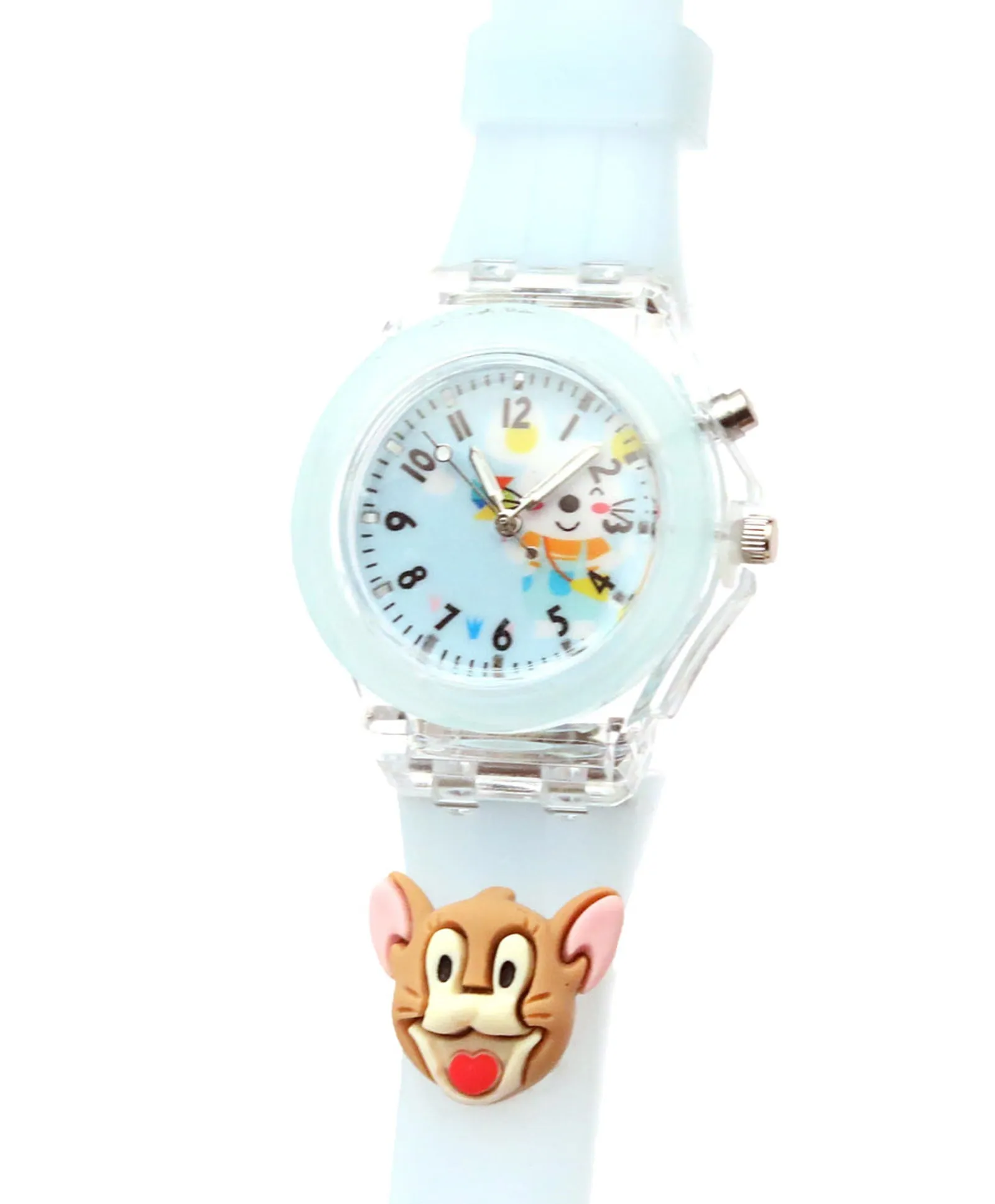 Spiky 3D Cartoon Butterfly Analog Light Watch for Kids & Girls - Purple