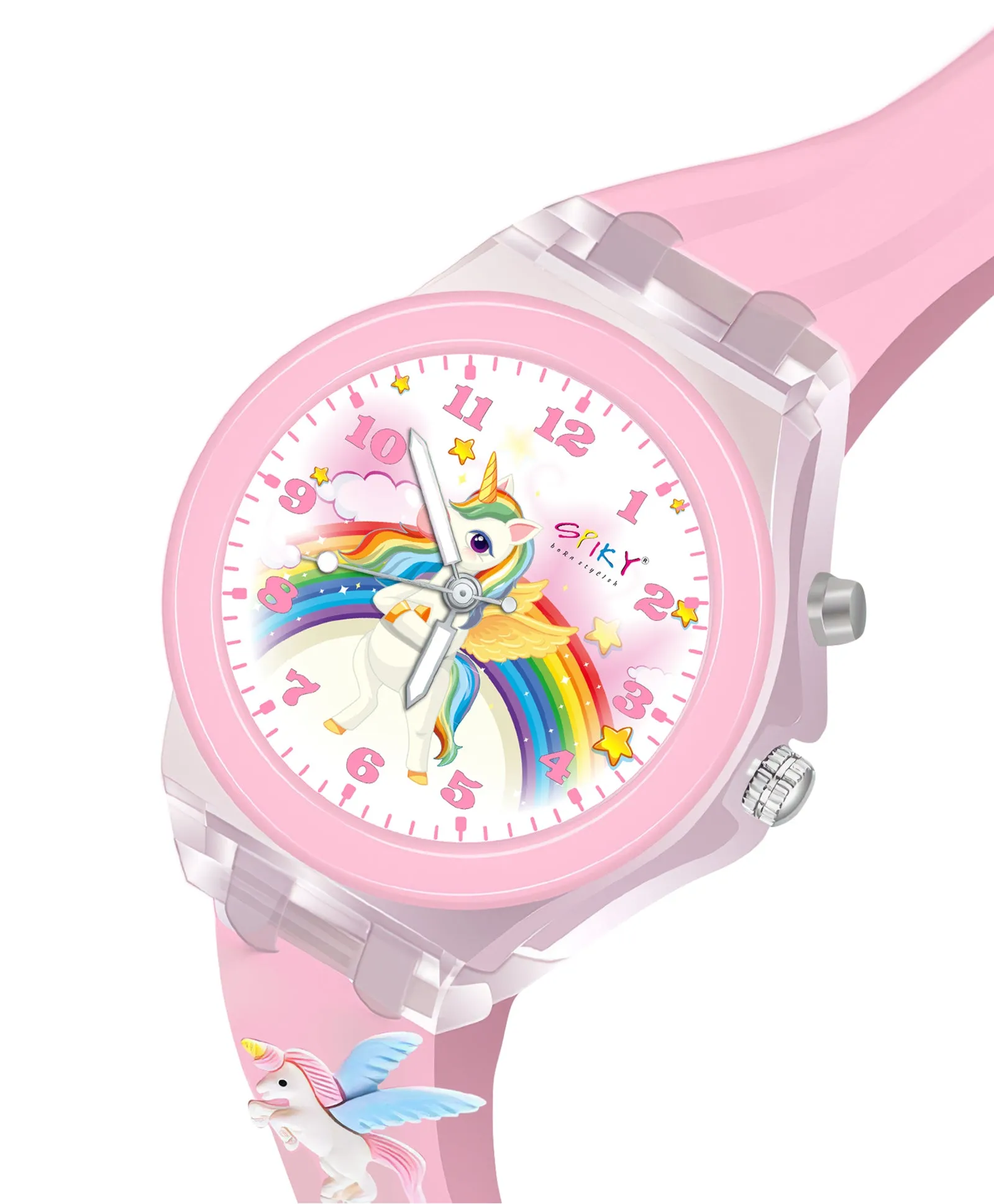 Spiky 3D Cartoon Butterfly Analog Light Watch for Kids & Girls - Purple