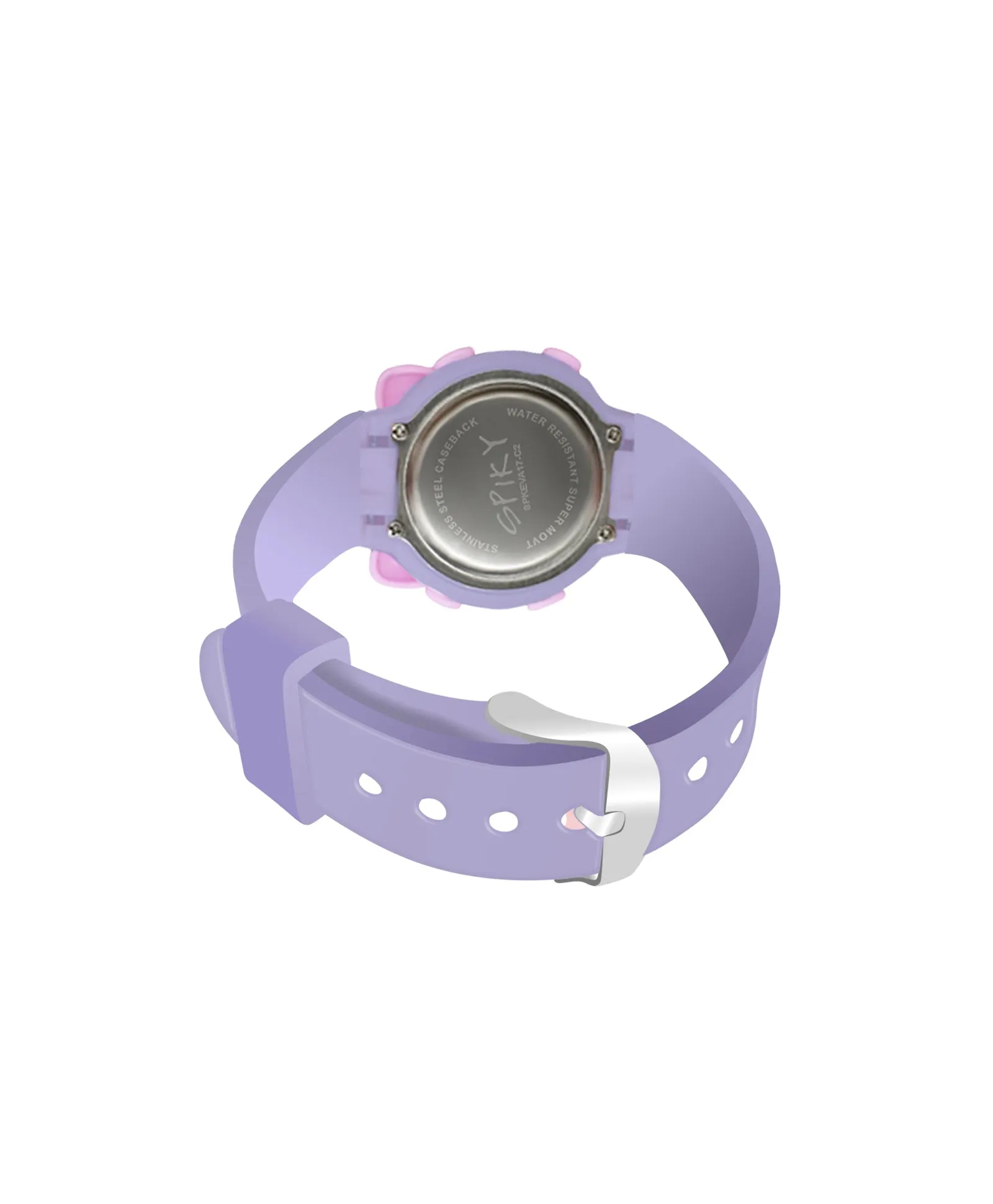 Spiky Round Cat Shaped Sports Digital Watch - Purple