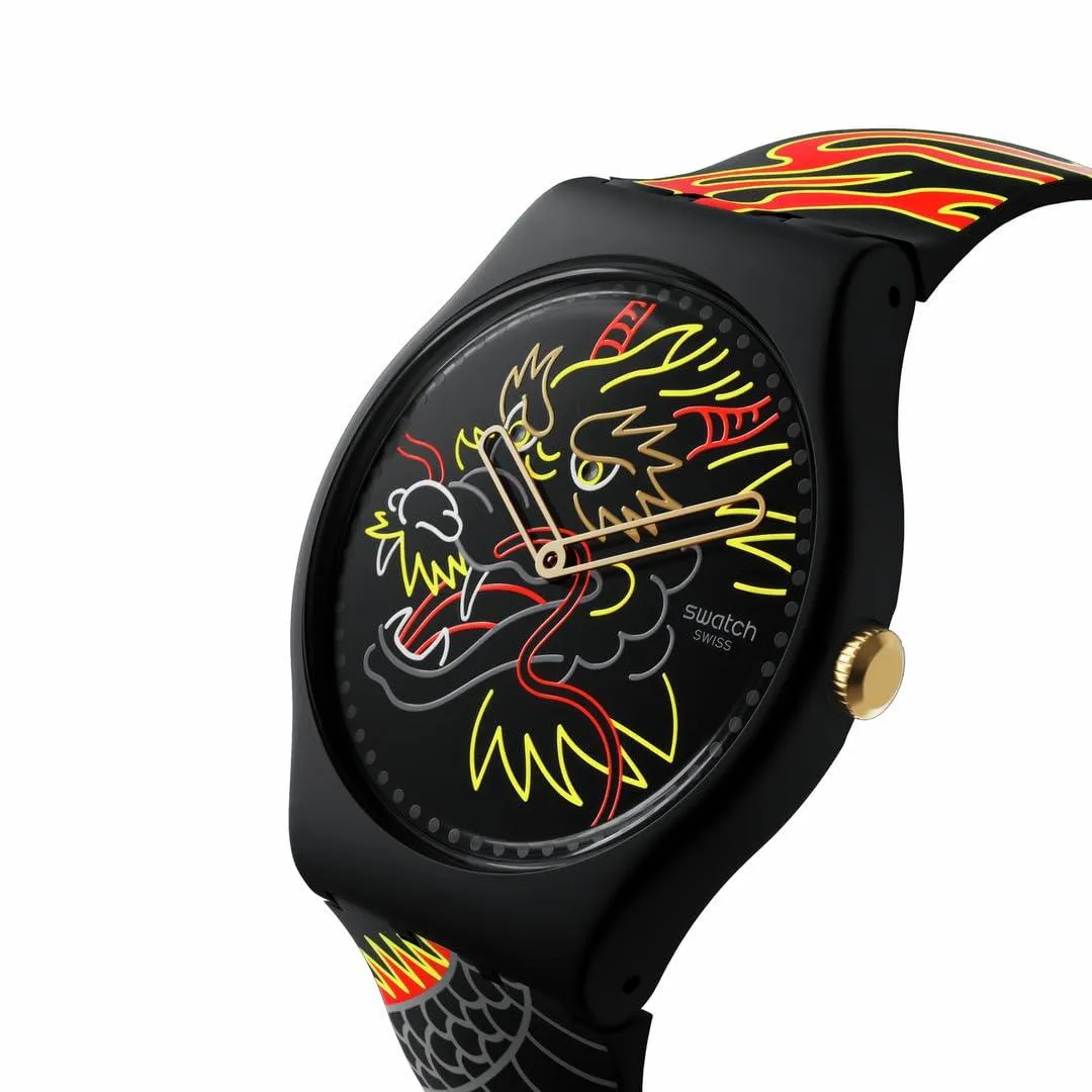 Swatch Dragon in Wind Pay Bio-Sourced Quartz Watch