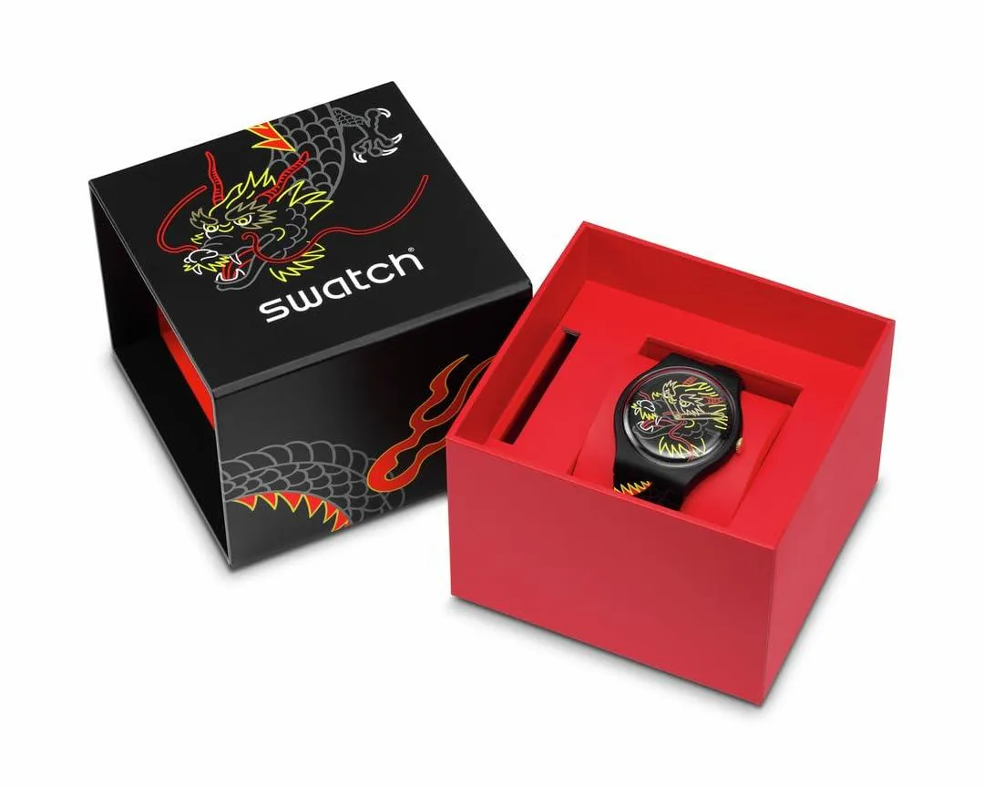 Swatch Dragon in Wind Pay Bio-Sourced Quartz Watch