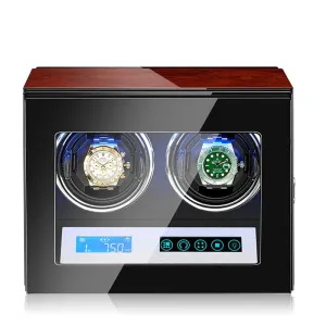 Tachymeters 2 Watch Programmable Watch Winder - Dark Cherry Finish