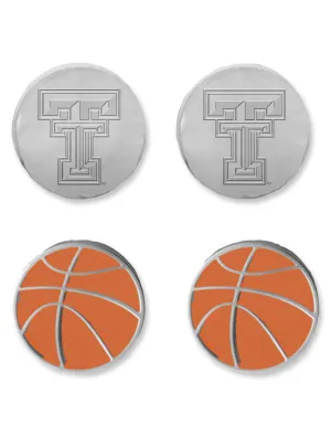 Texas Tech Red Raiders "Double Play Basketballl" 2 Pack Earrings