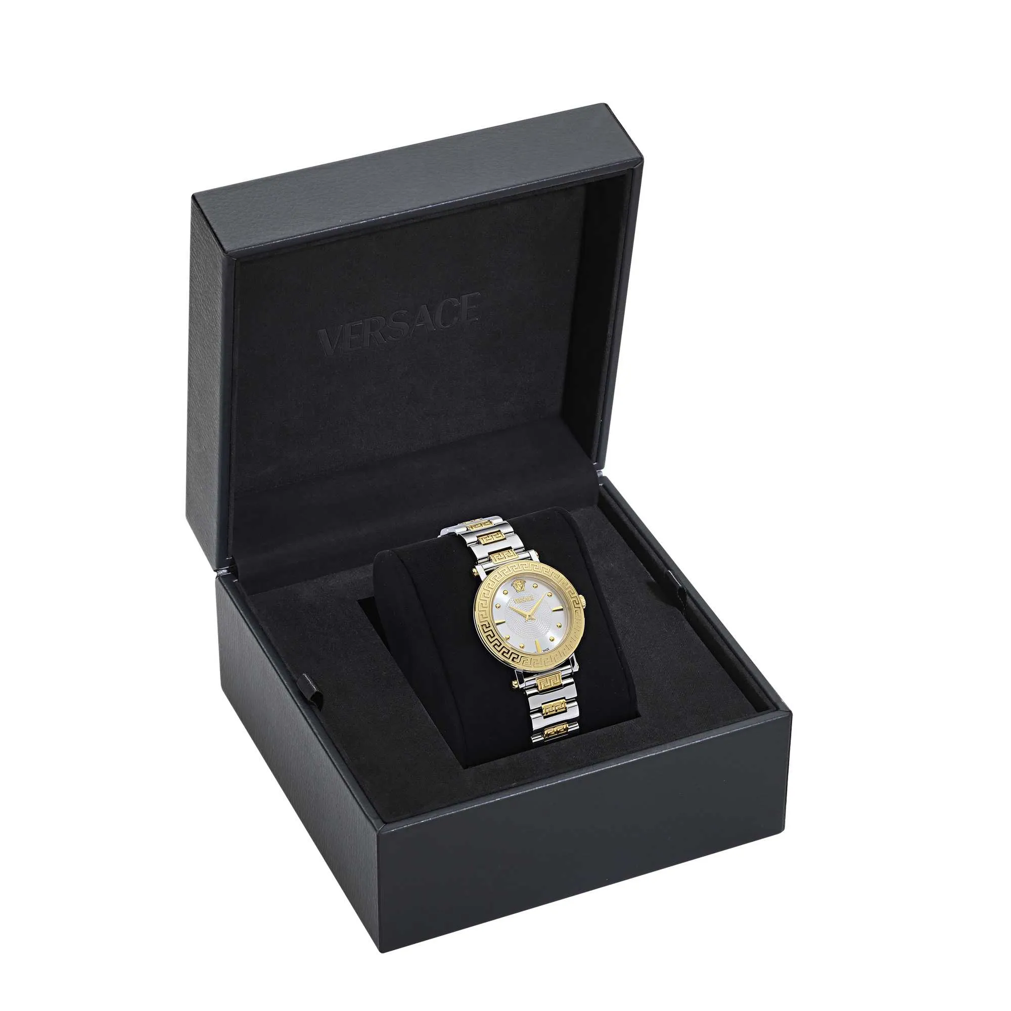 Versace Ladies Greca Sphere Silver White Sunray Watch VE9C00524